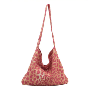 Qfdian Fashion Canvas Bag Female Handbag Tote Bags Large Capacity Underarm Bag Vintage Leopard Pattern Shoulder Shopping Bag
